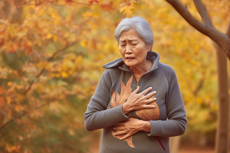 黄色满头白发上了年纪的老年人女性老奶奶胸口疼痛摄影背景,高清,摄影图,摄影图片,图片大全,摄影图免费下载